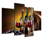 Posters Modern Wall Art Pictures 4 Panel Red Wine Glass Room HD Printed Painting