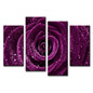 HD Printed Canvas Wall Art 4 Pieces Purple Rose Flower Raindrops Painting Modular Pictures