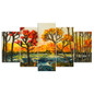 5 Pieces Canvas Wall Art Beautiful Autumn Landscape HD Painting Printed Poster