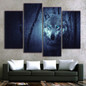 Canvas Wall Art Pictures Kitchen Restaurant Decoration 4 Pieces Animal Snow Wolf Forest