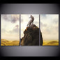 Wall Art Pictures 3 Pieces Animal Wolf Rock Desert Sunshine Landscape HD Printed Painting Canvas Posters