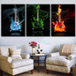 HD Wall Art Poster 3 Panel Music Guitar Canvas Print Painting Modular Pictures