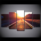 Canvas Painting Wall Art 5 Panel Train Track Landscape Bedroom Prints Pictures