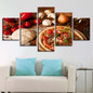 Modern Posters Wall Art Pictures 5 Panel Pizza Onions HD Printed Painting