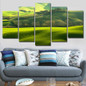 Print Poster 5 Pieces Italy Hills Green Field Painting Modular Wall Art Golf Course Pictures