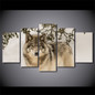 Pictures Home Decoration HD Wall Art Posters Modular 5 Panel Animal Wolf Printed Modern Painting On Canvas