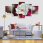Canvas Wall Art Painting 5 Panel Minimalist White Plant Flower HD Printed Modern Poster Pictures
