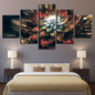Modern Canvas Painting Wall Art Pictures 5 Pieces Abstract Glowing Flower Modular HD Printed Poster