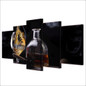 HD Printed Modern Canvas Pictures 5 Panel Wine Glass Painting Wall Art Modular Home Decoration Poster