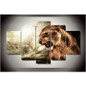 Canvas Modern HD 5 Panel Animal Tiger Printed Painting Wall Art Modular Poster Pictures