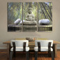 HD Printed Pictures Canvas Wall Art 3 Pieces Buddha Stone Bamboo Forest Landscape Painting Posters