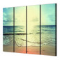 4 Piece Canvas Painting Seascape Sunset Beach Wall Pictures Posters And Prints