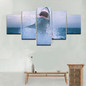HD Modern Painting On Canvas Posters 5 Panel Ocean Shark Wall Art Pictures Printed Cuadros