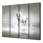 4 Piece Canvas Art White Horse In River Wall Pictures Decorative Poster Canvas Painting
