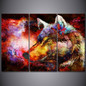 Canvas Wall Art Pictures Poster 3 Pieces Colorful Abstract Wolf HD Printed Abstract Animal Painting