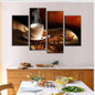 Canvas Wall Art Pictures 4 Pieces Coffee Beans Cocoa HD Printed Poster Paintings