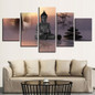 Wall Art Canvas HD Pictures 5 Panel Statue Of Buddha Painting Printed Stone Buddha Poster