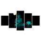 Canvas Wall Art HD Printed Poster 5 Panel Figure Of Buddha Lotus Flower Pictures Painting