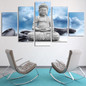Printed Canvas Modern HD 5 Panel Buddha Flower Pictures Painting Wall Art Poster Modular