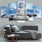 Printed Canvas Modern HD 5 Panel Buddha Flower Pictures Painting Wall Art Poster Modular