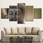 Canvas Poster HD Printed Modular Pictures 5 Panel Statue Of Buddha Wall Art Buddhism Painting