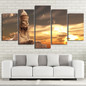 Modern HD Canvas 5 Panel Egyptian Statue Pictures Painting Wall Art Modular Printed Poster