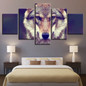 Modern Canvas Pictures HD Printed Wall Art 5 Pieces Animal Wild Wolf Paintings Posters
