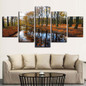 HD Canvas Wall Art Poster 5 Panel Forest Tree Landscape Modern Printed Pictures Painting
