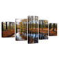 HD Canvas Wall Art Poster 5 Panel Forest Tree Landscape Modern Printed Pictures Painting