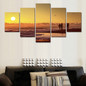 Wall Art Poster Cuadros Modular Picture 5 Panel Sunset Petrel View HD Print Canvas Paintings Abstract