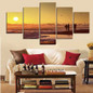 Wall Art Poster Cuadros Modular Picture 5 Panel Sunset Petrel View HD Print Canvas Paintings Abstract