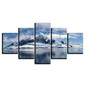 Modern Wall Art Modular Pictures 5 Pieces Glacier Lake Blue Sky Winter Landscape HD Printed Painting On Canvas