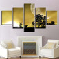 HD Wall Art Painting Poster Printed Canvas 5 Panel Sunrise Tree Landscape Pictures Modular