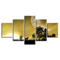 HD Wall Art Painting Poster Printed Canvas 5 Panel Sunrise Tree Landscape Pictures Modular