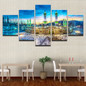 Modern On The Wall Art Modular 5 Panel Muslim Islam Building Abstract Painting On Canvas Pictures