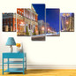 Canvas Wall Art 5 Panel Moscow Christmas Russia Houses Picture Cuadros Painting