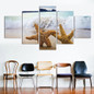 Modern Canvas Painting HD Printed Wall Art Pictures 5 Pieces Sea Creatures Starfish Sand Beach Poster