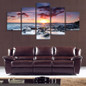 Modular Painting Decor Picture Poster 5 Panel Sunset Seascape Sea Stones Wall Art Canvas Prints Abstract