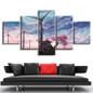 Modern Wall Art Poster Canvas 5 Panel Windmill Landscape Painting Modular HD Print Pictures