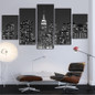 HD Printed Pictures Canvas Wall Art 5 Pieces Black White Effect Night View Landscape Paintings
