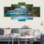 Wall Art Pictures Posters 5 Pieces Forest River Falls Natural Scenery HD Printed Painting Canvas