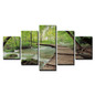 Modular HD Printed Canvas Wall Art Poster 5 Panel Tree Water Landscape Pictures Modern Painting
