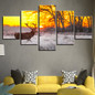 Canvas Poster Wall Art Painting HD Printed 5 Panel Sunset Animal Deer Landscape Modular Pictures
