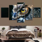 Wall Art Modular Pictures 5 Panel Animal Owl HD Printed Modern Canvas Cuadros Painting