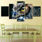 Wall Art Modular Pictures 5 Panel Animal Owl HD Printed Modern Canvas Cuadros Painting