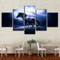 Modern Painting Wall Art HD Printed Canvas Poster 5 Panel Animals Horse Pictures Cuadros Modular