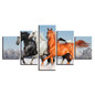 Art Modular Picture Wall Posters 5 Panel Animal Horse HD Printed Modern On Canvas Painting