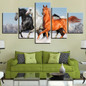 Art Modular Picture Wall Posters 5 Panel Animal Horse HD Printed Modern On Canvas Painting