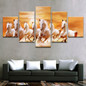 Canvas Poster HD Printed Wall Art Pictures Frame 5 Pieces Running Fine Horses At Sunset Scenery Painting