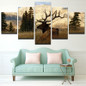 Canvas Wall Art Posters Prints Canvas Painting 5 Panel Animal Deer Wall Pictures